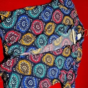 Denim & flower psychedelic Short sleeve button up